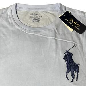 NWT Polo Ralph Lauren Men Blue Solid Classic Fit CrewNeck Big Pony T-Shirt Small
